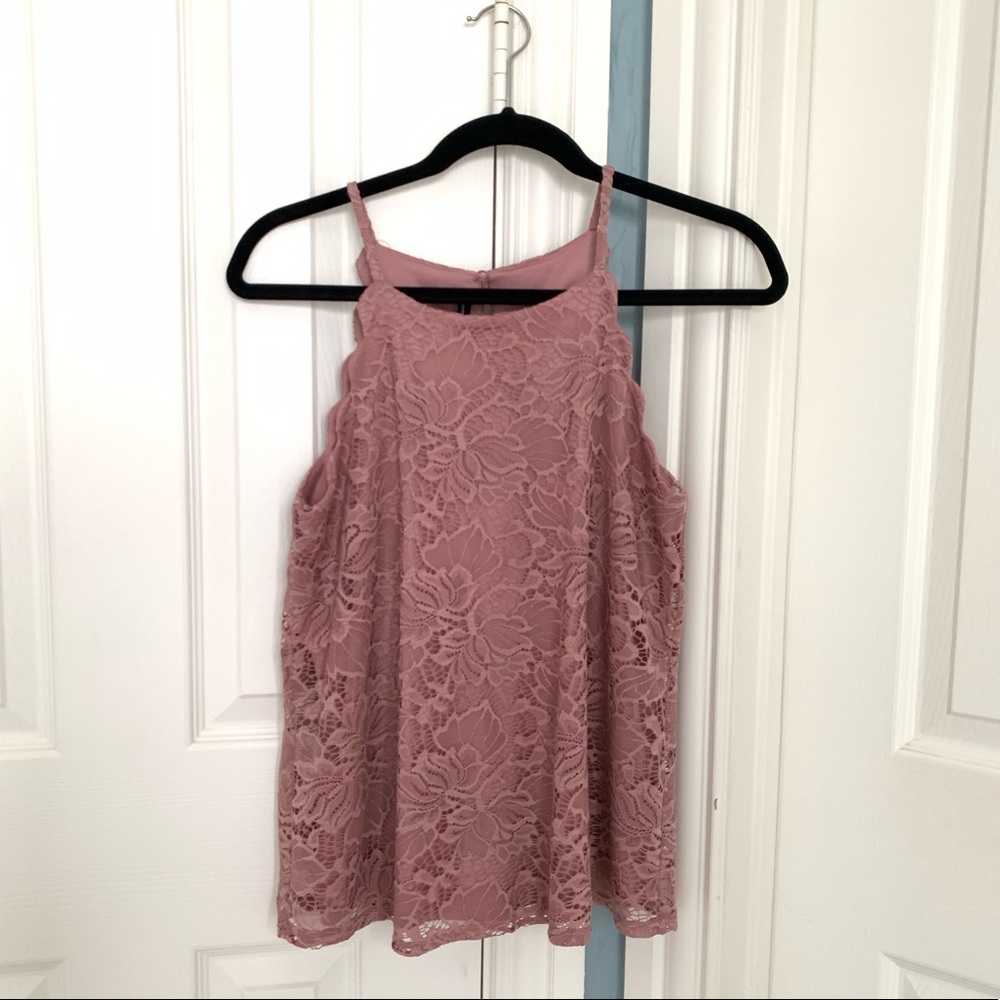 Pink lace tank